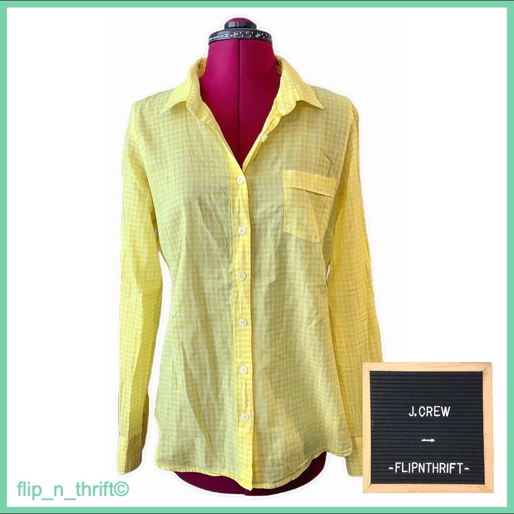 J. CREW Yellow Plaid Button-Down Shirt